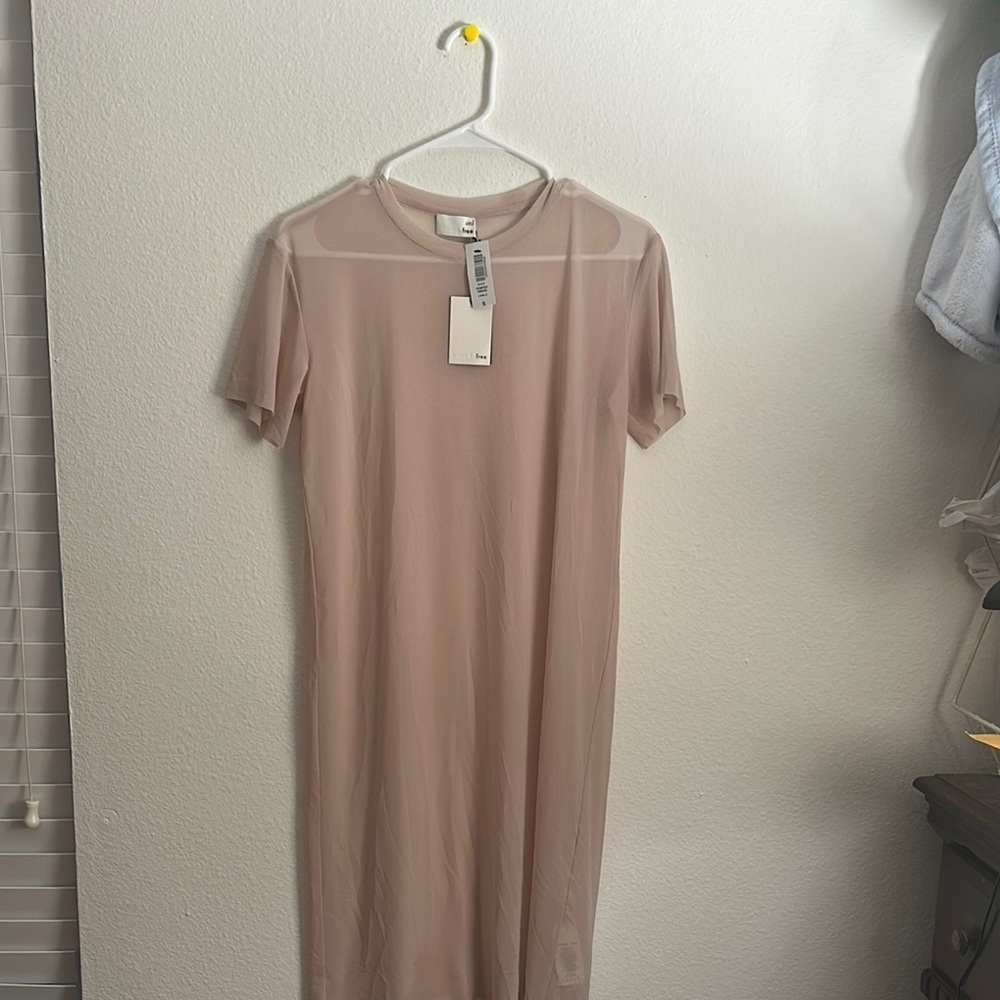 Wilfred free sheer blush pink dress
